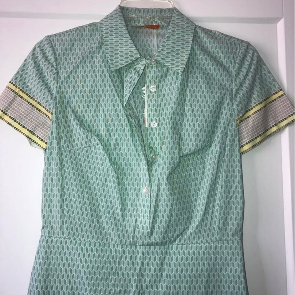 New tory burch shore green Dress 2 Short sleeve button top shirt dress